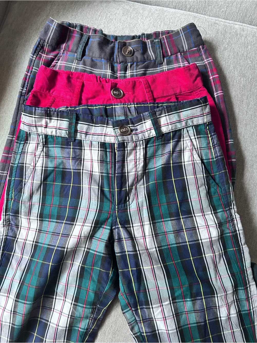 Beaufort Bonnet Boys Pant lot Plaid corduroy size 7/8